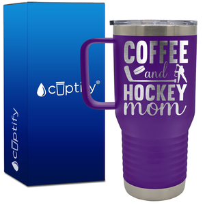 Coffee and Hockey Mom 20oz Hockey Travel Mug