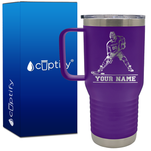 Personalized Hockey Player 20oz Hockey Travel Mug