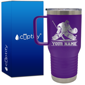 Personalized Hockey Goalie 20oz Hockey Travel Mug