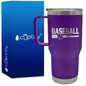 Baseball Bat and Ball 20oz Baseball Travel Mug