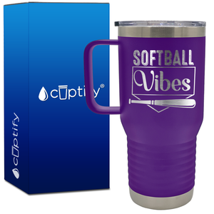 Softball Vibes 20oz Softball Travel Mug