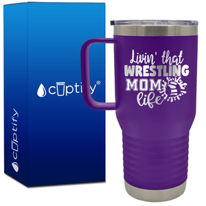 Livin' That Wrestling Mom Life Headgear 20oz Wrestling Travel Mug