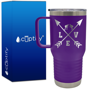 Love Arrows Wrestling 20oz Wrestling Travel Mug