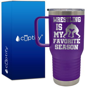 Wrestling is My Favorite Season 20oz Wrestling Travel Mug