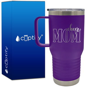 Cheer Mom Outline 20oz Cheer Travel Mug