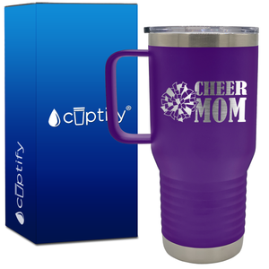 Cheer Mom with Pom Pom 20oz Cheer Travel Mug