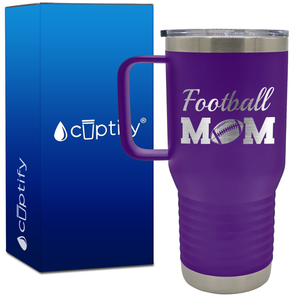 Football Mom 20oz Football Travel Mug