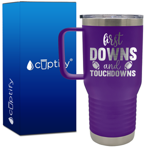 First Downs and Touchdowns 20oz Football Travel Mug