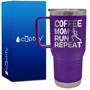 Coffee Mom Run Repeat 20oz Running Travel Mug