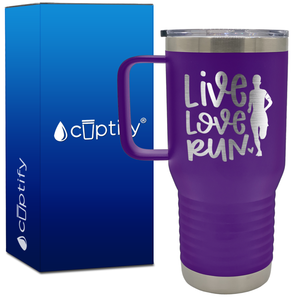 Live Love Run Silhouette 20oz Running Travel Mug