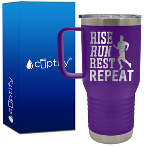 Rise Run Rest Repeat 20oz Running Travel Mug