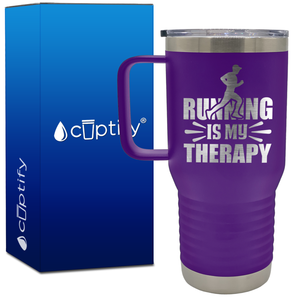 Running is my Therapy 20oz Running Travel Mug