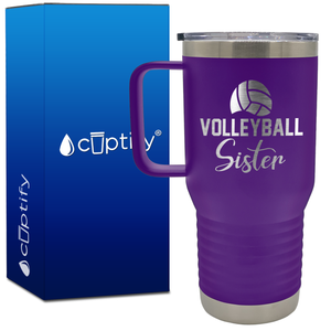 Volleyball Sister 20oz Volleyball Travel Mug