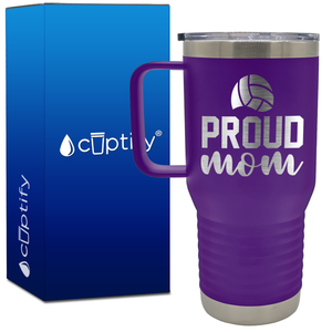 Volleyball Proud Mom 20oz Volleyball Travel Mug