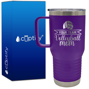 Personalized Team Name Volleyball Mom 20oz Volleyball Travel Mug