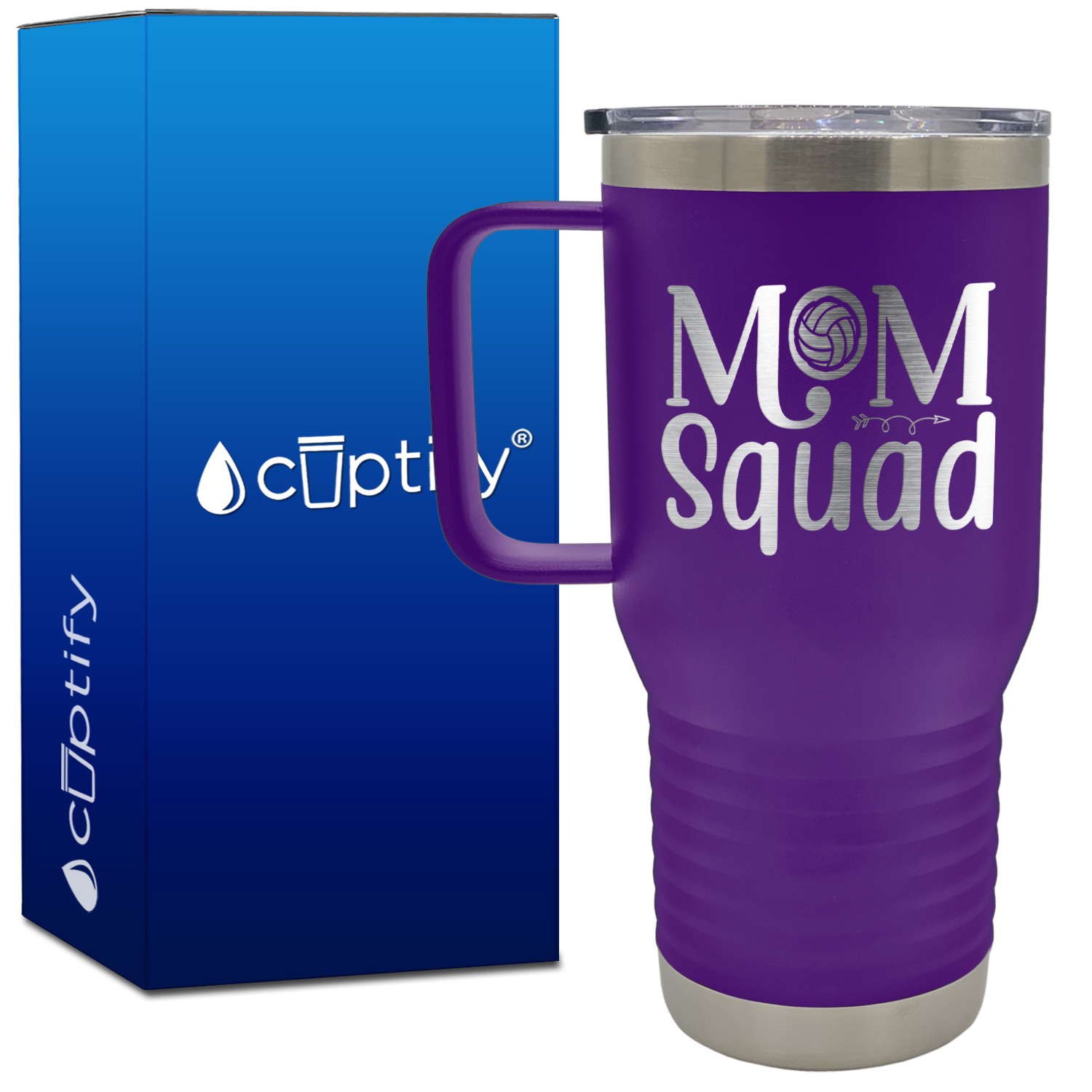 Volleyball Mom Squad 20oz Volleyball Travel Mug