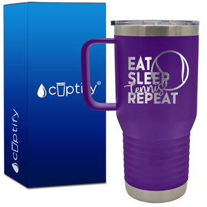 Eat Sleep Tennis Repeat 20oz Tennis Travel Mug