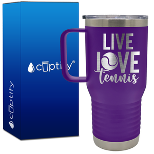 Live Love Tennis 20oz Tennis Travel Mug