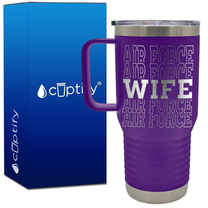 Air Force Wife Word Art 20oz Travel Mug