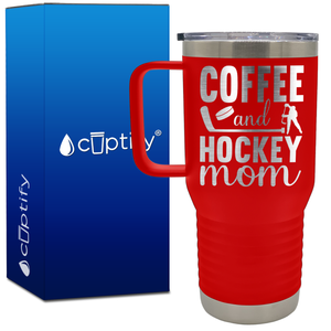 Coffee and Hockey Mom 20oz Hockey Travel Mug