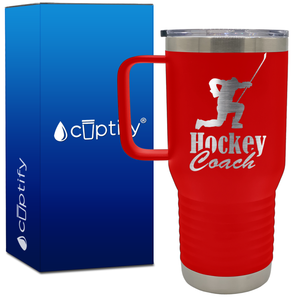 Hockey Coach Goal Pose 20oz Hockey Travel Mug