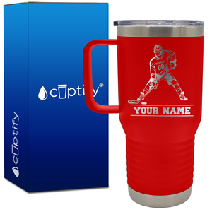 Personalized Hockey Player 20oz Hockey Travel Mug