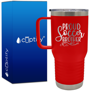 Proud Soccer Brother 20oz Soccer Travel Mug