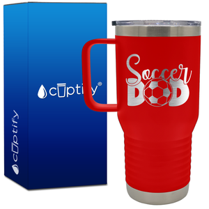 Soccer Dad with Ball 20oz Soccer Travel Mug