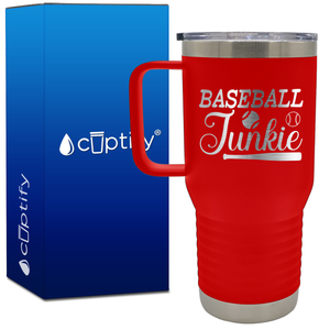 Baseball Junkie 20oz Baseball Travel Mug