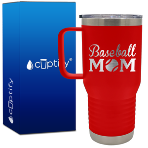 Baseball Mom 20oz Baseball Travel Mug