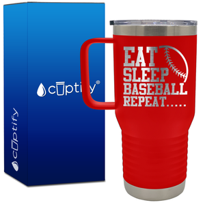 Eat Sleep Baseball Repeat 20oz Baseball Travel Mug