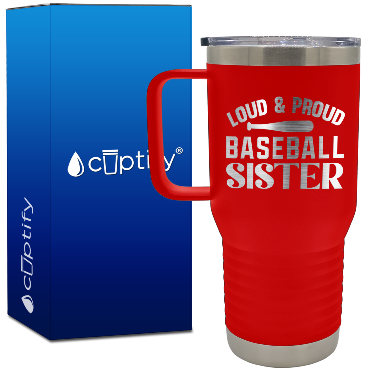 Loud and Proud Baseball Sister 20oz Baseball Travel Mug