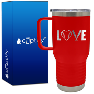 Love Baseball 20oz Baseball Travel Mug