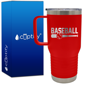 Baseball Bat and Ball 20oz Baseball Travel Mug