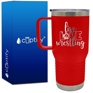 Live Love Wrestling 20oz Wrestling Travel Mug