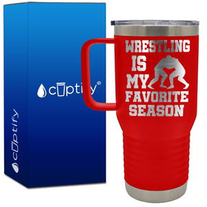 Wrestling is My Favorite Season 20oz Wrestling Travel Mug