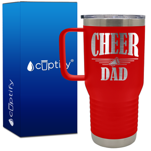 Cheer Dad Megaphone Lines 20oz Cheer Travel Mug