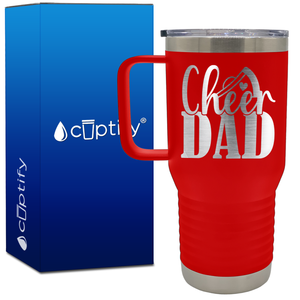 Cheer Dad Megaphone Heart 20oz Cheer Travel Mug