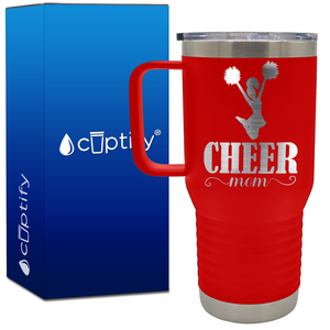 Cheer Mom Silhouette 20oz Cheer Travel Mug