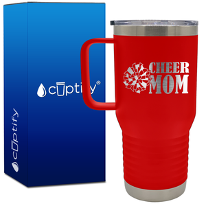 Cheer Mom with Pom Pom 20oz Cheer Travel Mug