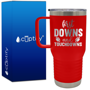 First Downs and Touchdowns 20oz Football Travel Mug