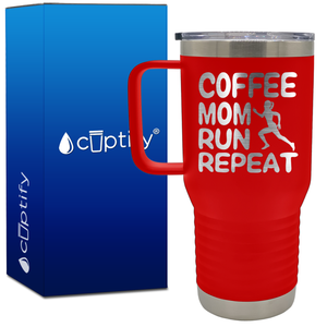 Coffee Mom Run Repeat 20oz Running Travel Mug