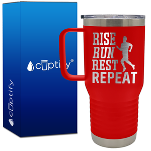 Rise Run Rest Repeat 20oz Running Travel Mug