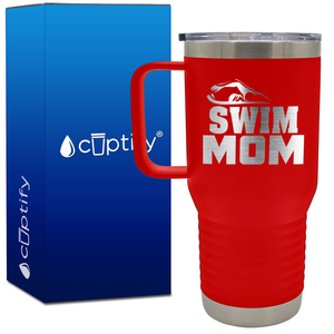 Swim Mom Silhouette 20oz Swimming Travel Mug