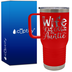 Wife Dog Mom Auntie 20oz Aunt Travel Mug