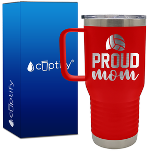 Volleyball Proud Mom 20oz Volleyball Travel Mug