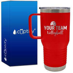 Personalized Team Name Volleyball 20oz Volleyball Travel Mug