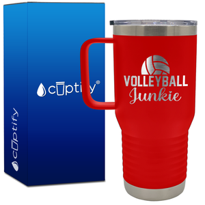 Volleyball Junkie Half Ball 20oz Volleyball Travel Mug