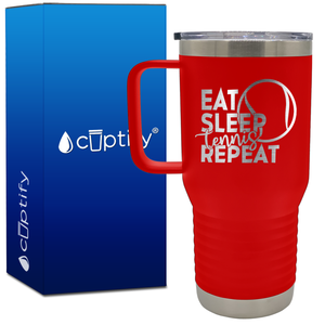 Eat Sleep Tennis Repeat 20oz Tennis Travel Mug