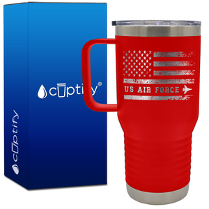 US Air Force Distressed Flag 20oz Travel Mug